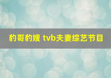 豹哥豹嫂 tvb夫妻综艺节目